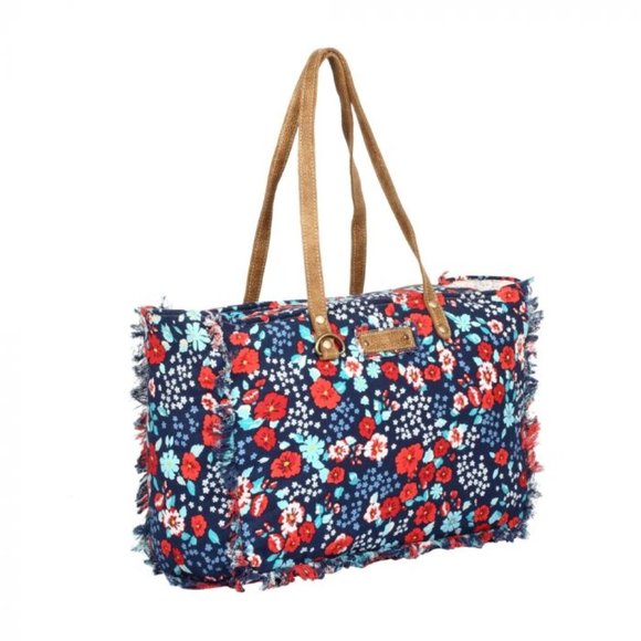 Handbags - FLAMBOYANT FLORAL WEEKENDER MYRA BAG-NAVY